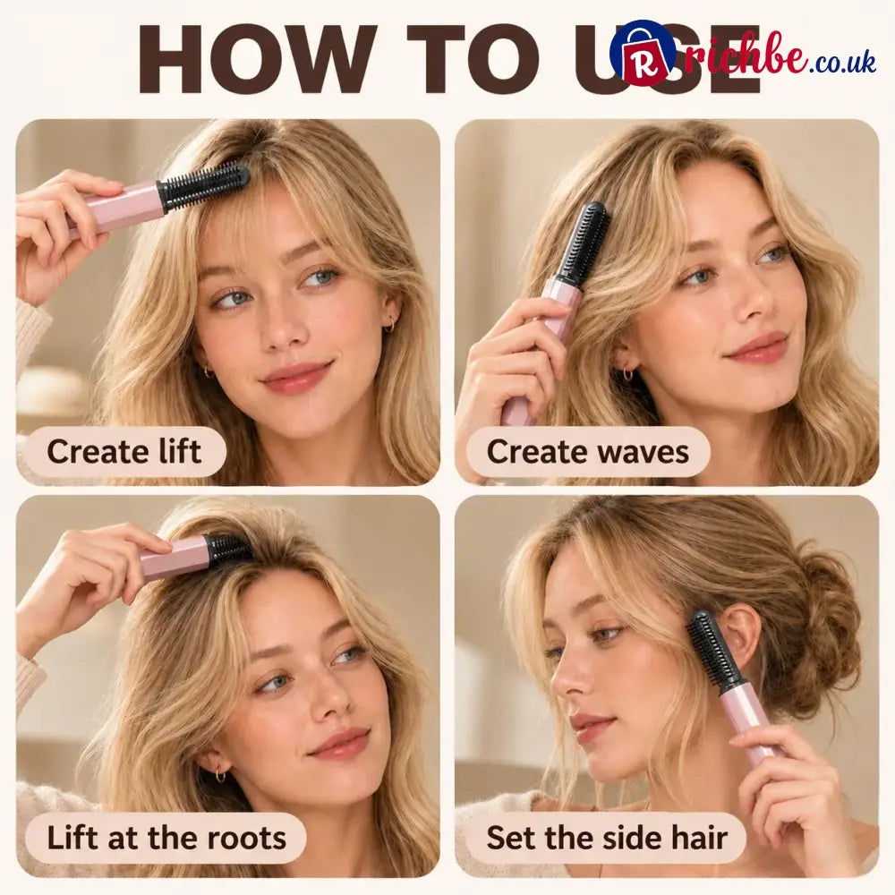 ✨ Compact Wireless Hot Comb – Handy Bang Styling Companion!