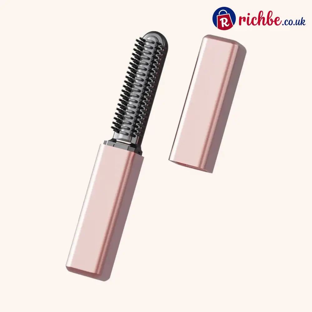 ✨ Compact Wireless Hot Comb – Handy Bang Styling Companion! - Rose gold