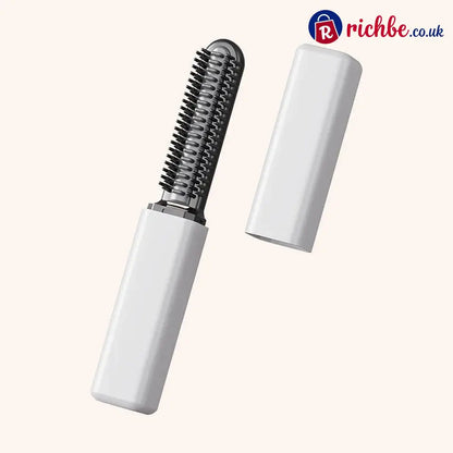 ✨ Compact Wireless Hot Comb – Handy Bang Styling Companion! - White