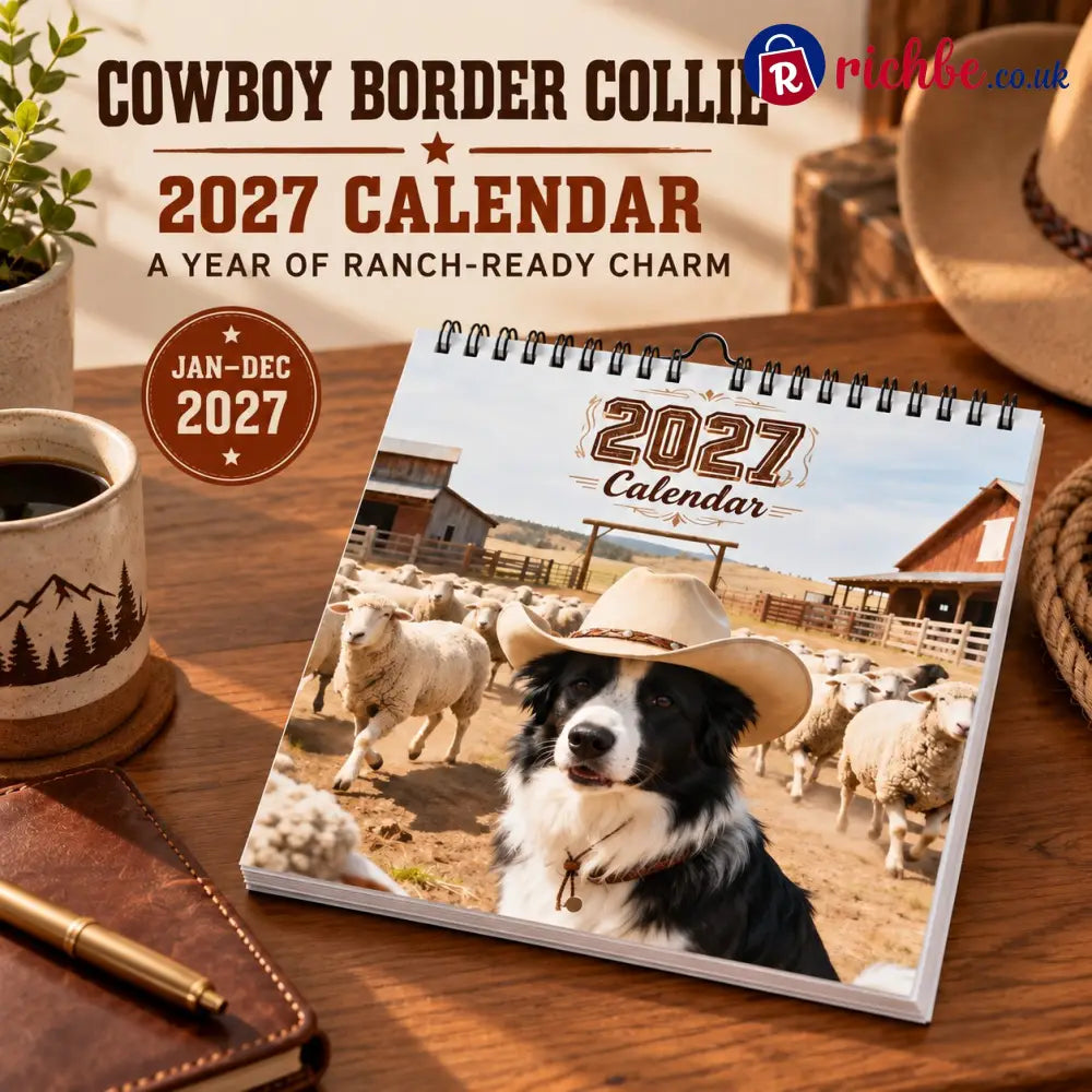 🐶 Cowboy Border Collie 2027 Calendar - 2027 Calendar