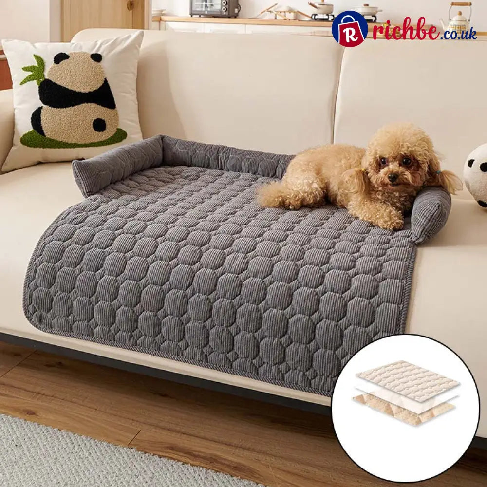 Cozy Bolstered Pet Couch Protector 🐈 - Dark Gray - Hot sale
