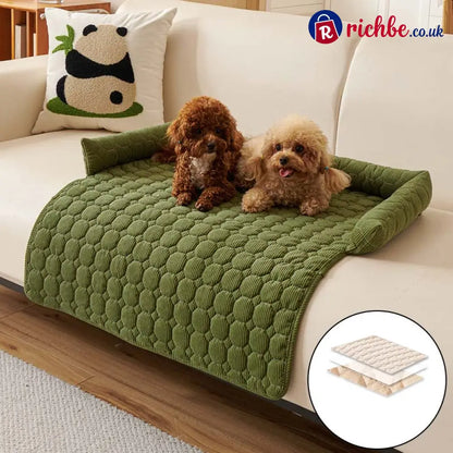 Cozy Bolstered Pet Couch Protector 🐈 - Green - Hot sale