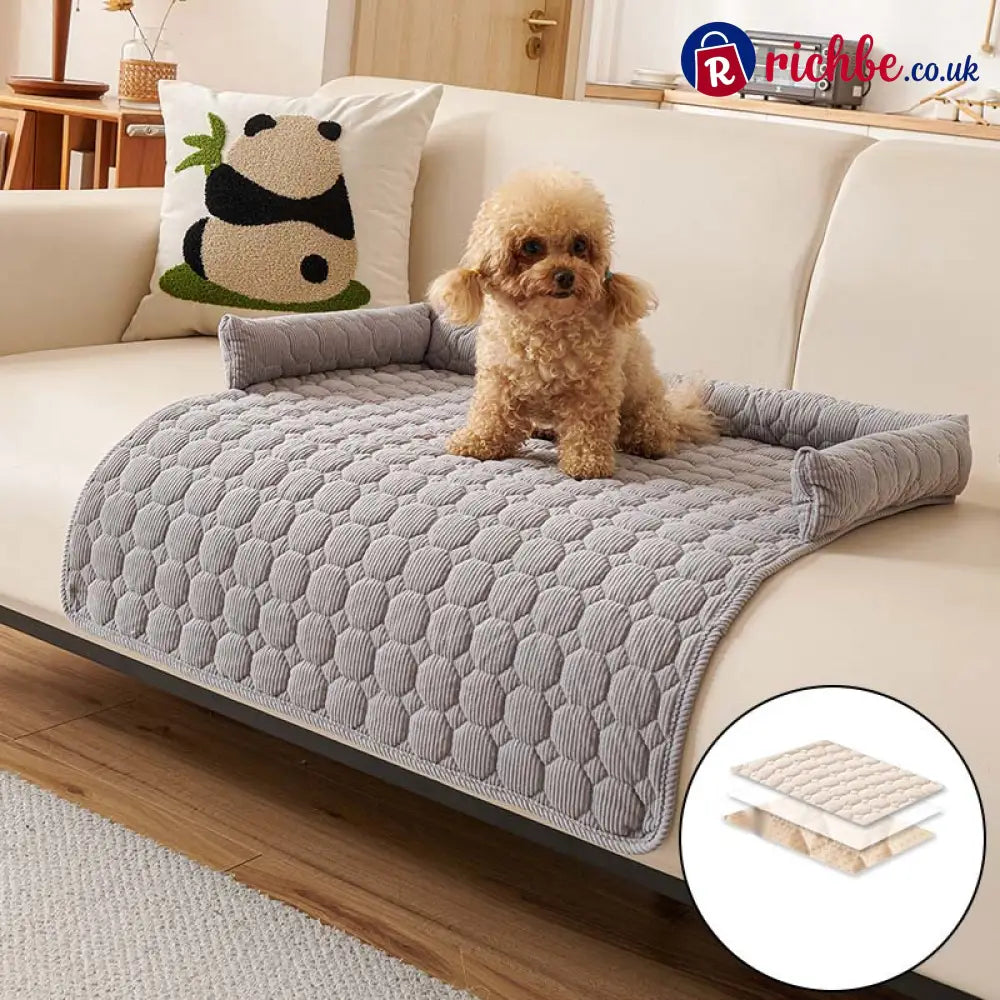 Cozy Bolstered Pet Couch Protector 🐈 - Light Gray - Hot sale