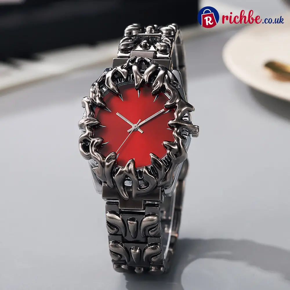 ⌚ Creative Claw-Shaped Quartz Watch – Red Dial Sculptural Bracelet Statement Style 🔥 - Clothing & Accessories