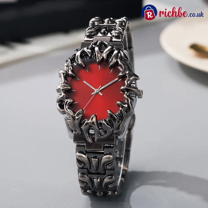 ⌚ Creative Claw-Shaped Quartz Watch – Red Dial Sculptural Bracelet Statement Style 🔥 - Clothing & Accessories