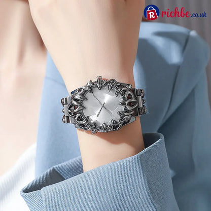 ⌚ Creative Claw-Shaped Quartz Watch – Red Dial Sculptural Bracelet Statement Style 🔥 - Clothing & Accessories