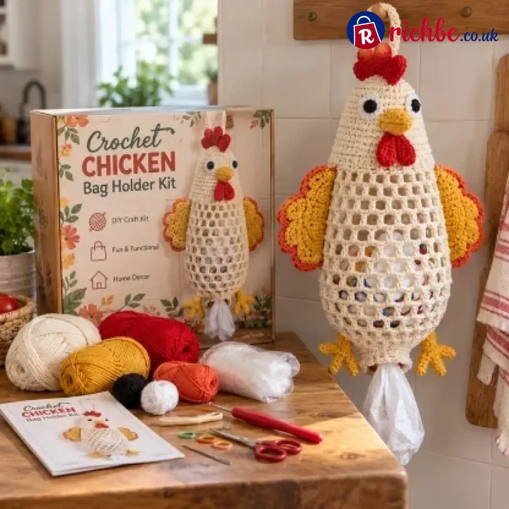 Crochet Animal Bag Holder Diy Kit – Cute & Functional Hanging Storage Craft Kit