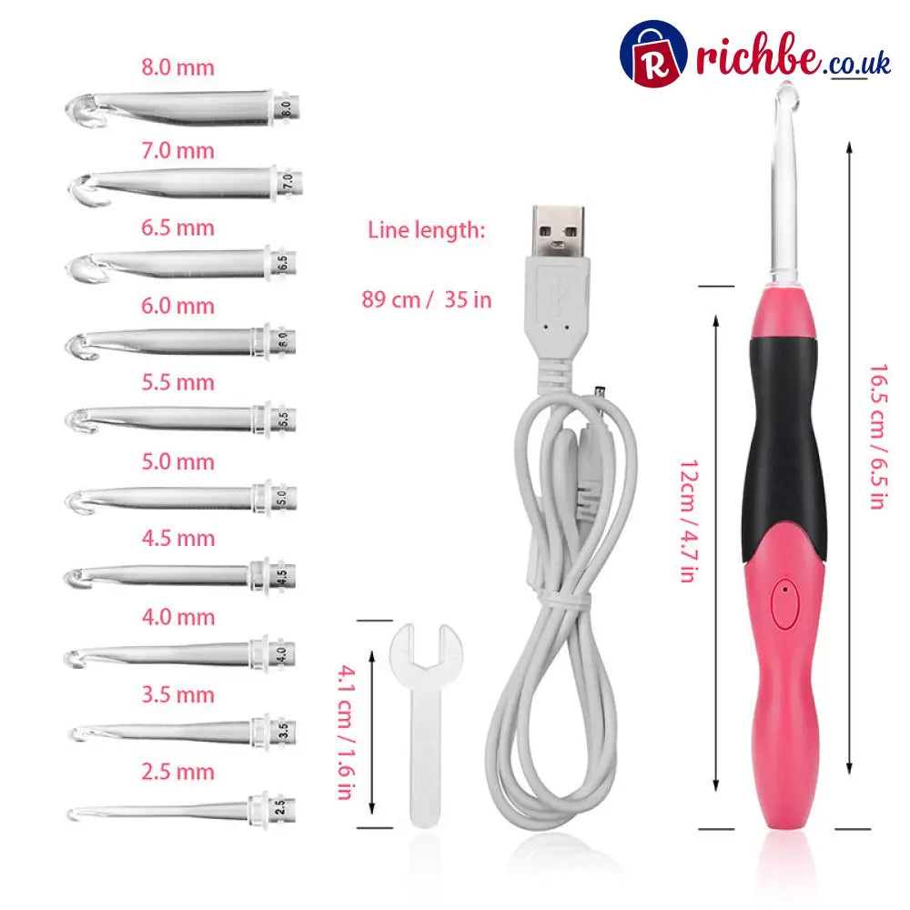Crochet hooks with LED light 11 pieces - Special Offer