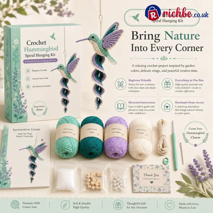 🦋🧶Crochet Spiral Hanging Kit – Beginner-Friendly DIY Garden Animal Decor 🍃 - £10 - £19.99