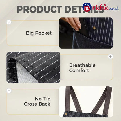 Cross-Back Waterproof Apron with Detachable Hand Towel - Houseware & Kitchen