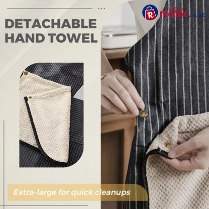 Cross-Back Waterproof Apron with Detachable Hand Towel - Houseware & Kitchen
