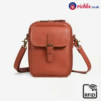 🔥 Crossbody Leather RFID Bag - Brown