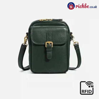 🔥 Crossbody Leather RFID Bag - Green
