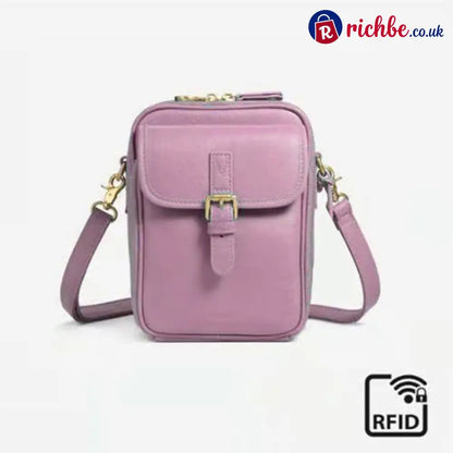 🔥 Crossbody Leather RFID Bag - Purple (New Colors)