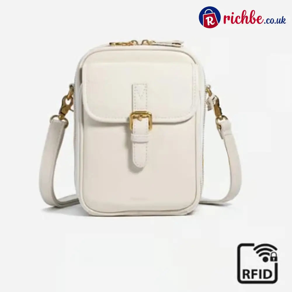 🔥 Crossbody Leather RFID Bag - White (New Colors)