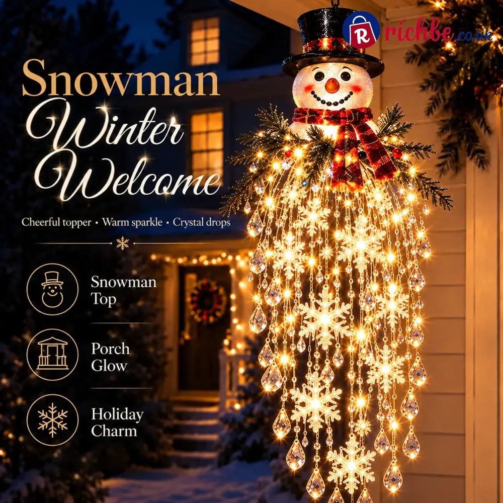 Crystal Cascade Christmas Light™ – Hanging Snowflake & Crystal LED Porch Décor ✨❄️