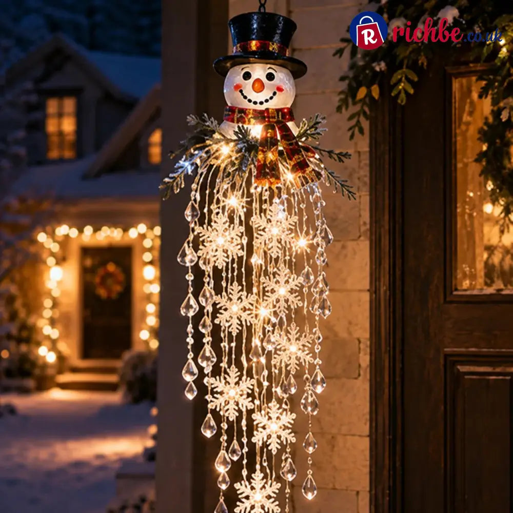 Crystal Cascade Christmas Light – Hanging Snowflake & Crystal LED Porch Décor ✨❄️ - 🎄Christmas