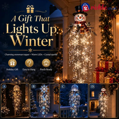Crystal Cascade Christmas Light – Hanging Snowflake & Crystal LED Porch Décor ✨❄️ - 🎄Christmas
