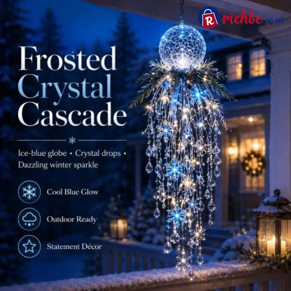 Crystal Cascade Christmas Light™ – Hanging Snowflake & Crystal LED Porch Décor ✨❄️
