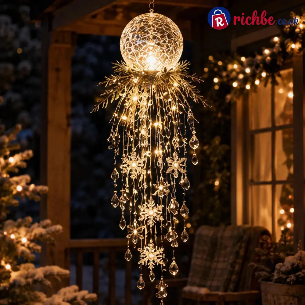 Crystal Cascade Christmas Light – Hanging Snowflake & Crystal LED Porch Décor ✨❄️ - 🎄Christmas