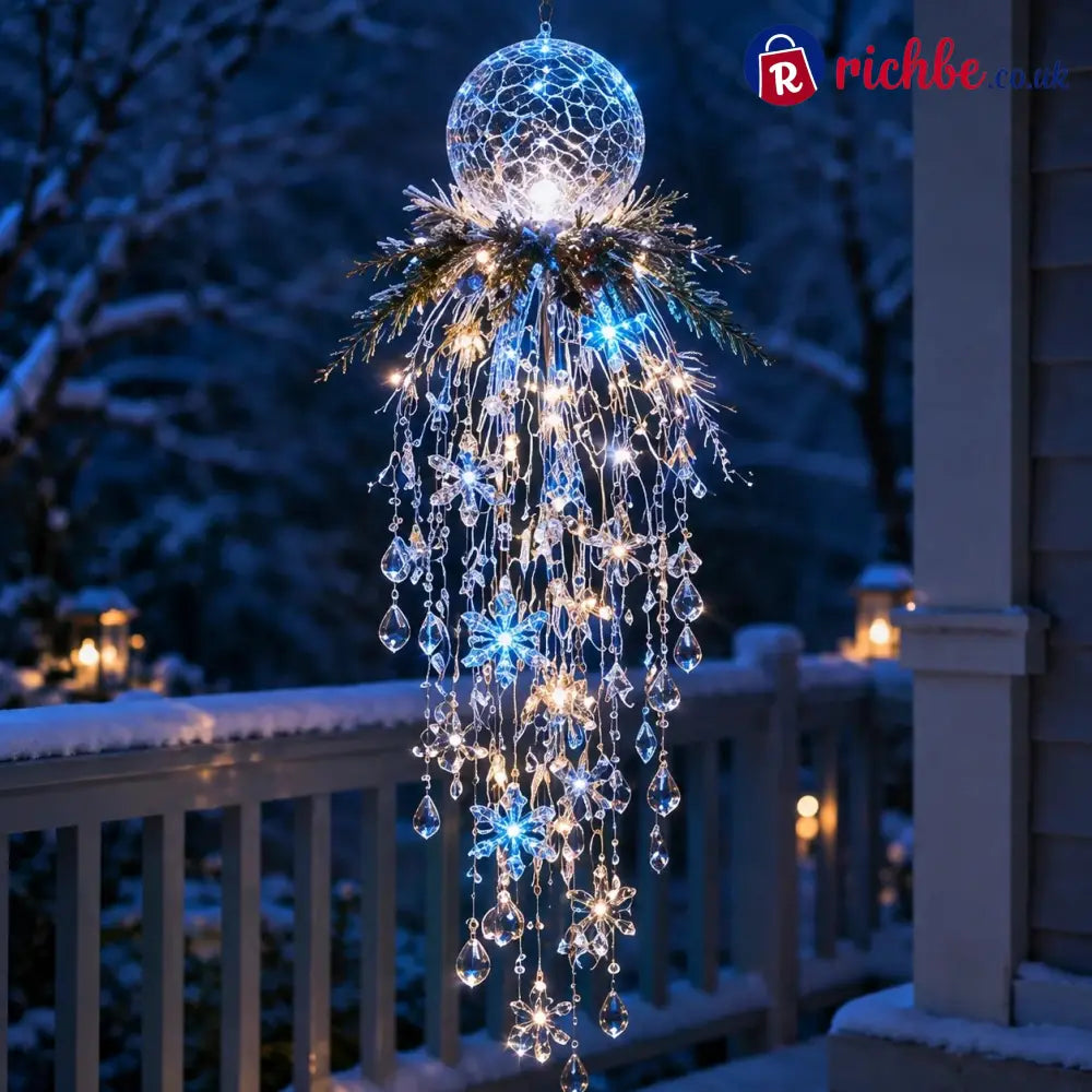 Crystal Cascade Christmas Light – Hanging Snowflake & Crystal LED Porch Décor ✨❄️ - 🎄Christmas