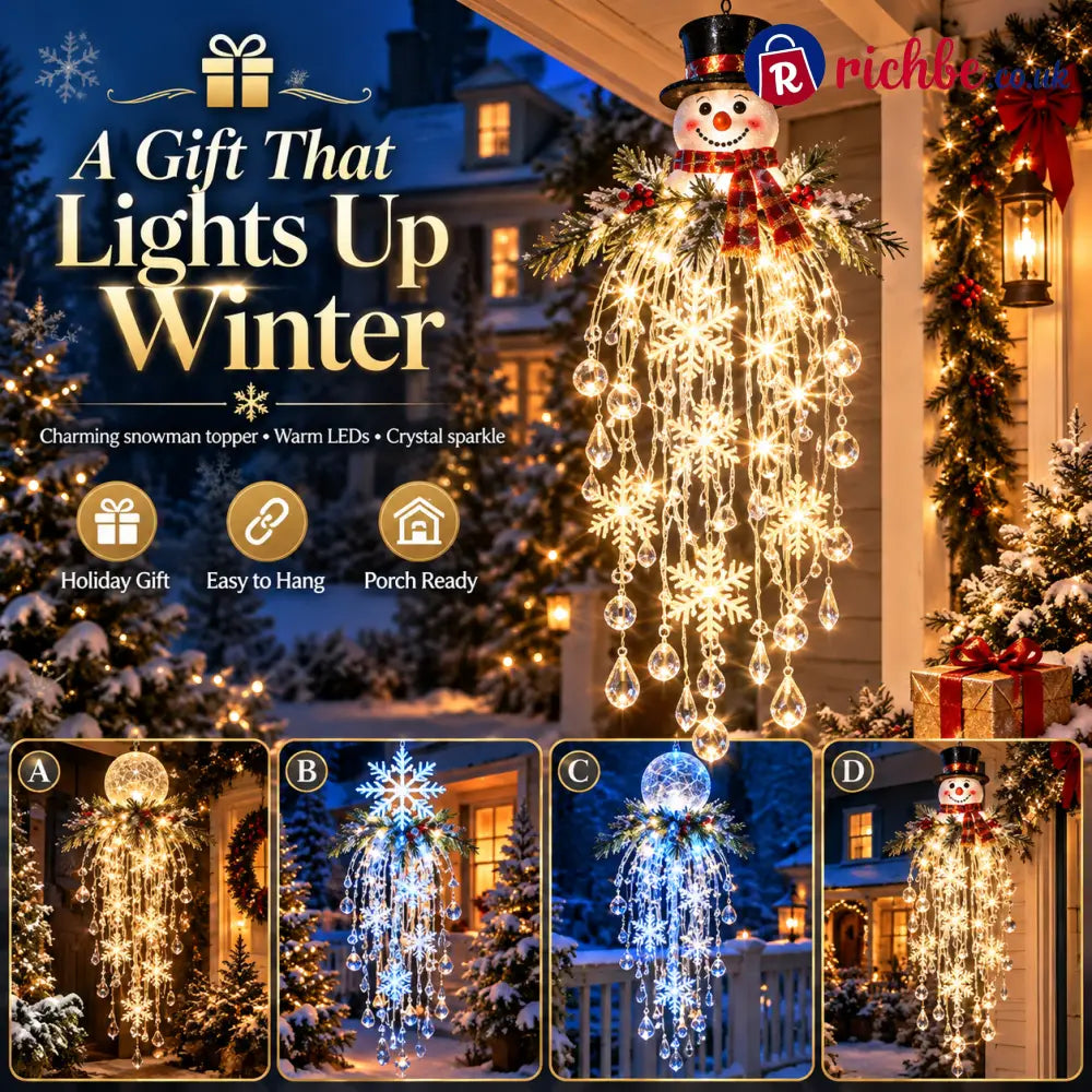 Crystal Cascade Christmas Light™ – Hanging Snowflake & Crystal LED Porch Décor ✨❄️