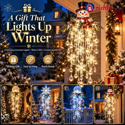 Crystal Cascade Christmas Light™ – Hanging Snowflake & Crystal LED Porch Décor ✨❄️