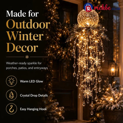 Crystal Cascade Christmas Light – Hanging Snowflake & Crystal LED Porch Décor ✨❄️ - 🎄Christmas