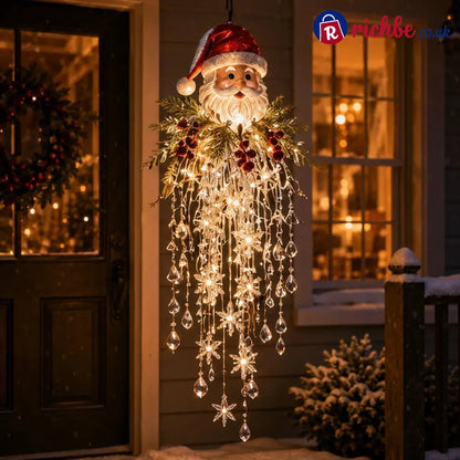Crystal Cascade Christmas Light – Hanging Snowflake & Crystal LED Porch Décor ✨❄️ - Santa Claus / 26*50cm - 🎄Christmas