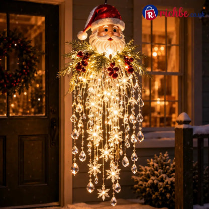 Crystal Cascade Christmas Light™ – Hanging Snowflake & Crystal LED Porch Décor ✨❄️ - Santa Claus
