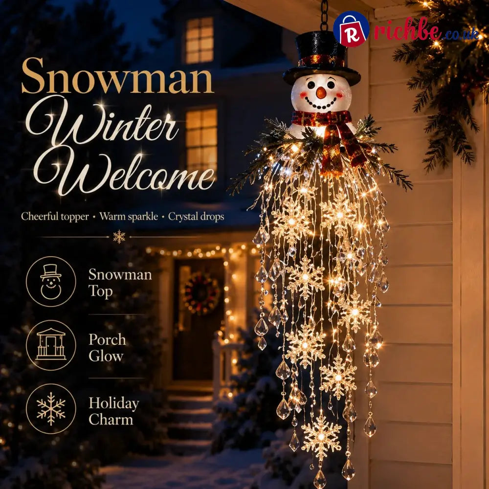 Crystal Cascade Christmas Light – Hanging Snowflake & Crystal LED Porch Décor ✨❄️ - Snowman / 26*50cm - 🎄Christmas