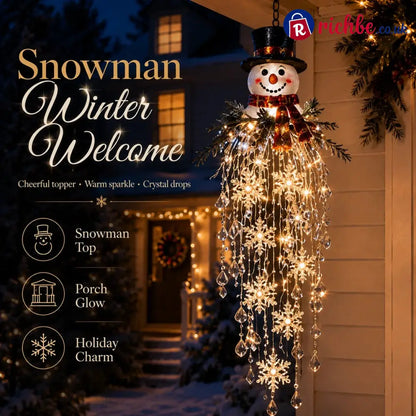 Crystal Cascade Christmas Light – Hanging Snowflake & Crystal LED Porch Décor ✨❄️ - Snowman / 26*50cm - 🎄Christmas