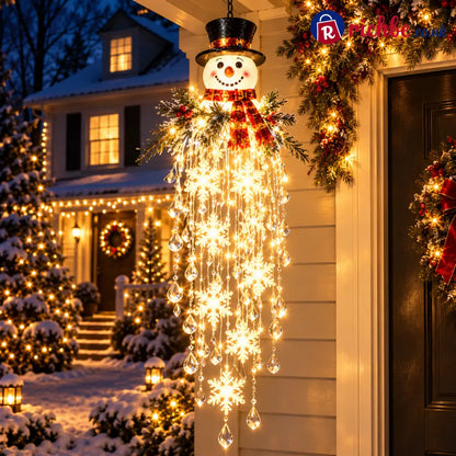 Crystal Cascade Christmas Light™ – Hanging Snowflake & Crystal LED Porch Décor ✨❄️ - Snowman