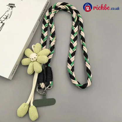 🌞Cute Floral Phone Crossbody Lanyard – Hands-Free & Stylish! - Green