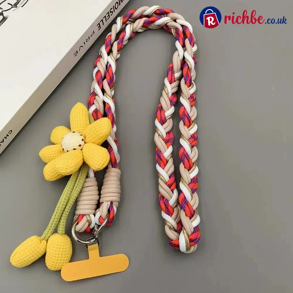 🌞Cute Floral Phone Crossbody Lanyard – Hands-Free & Stylish! - Orange