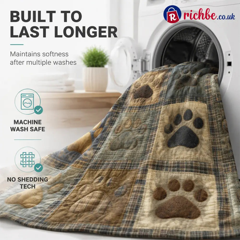 🐶🐾Cute Paw Print Soft Flannel Blanket – Snuggly Warm Lovely Home Decor 🛌 - Home & Living