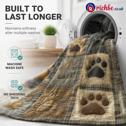 🐶🐾Cute Paw Print Soft Flannel Blanket – Snuggly Warm Lovely Home Decor 🛌 - Home & Living
