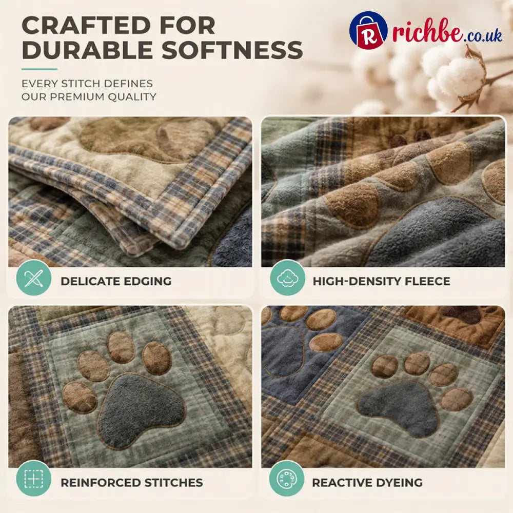 🐶🐾Cute Paw Print Soft Flannel Blanket – Snuggly Warm Lovely Home Decor 🛌 - Home & Living