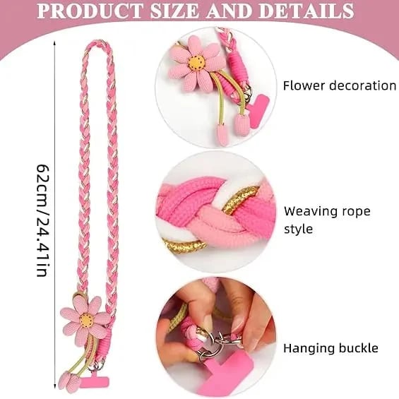 🌞Cute Floral Phone Crossbody Lanyard – Hands-Free & Stylish!