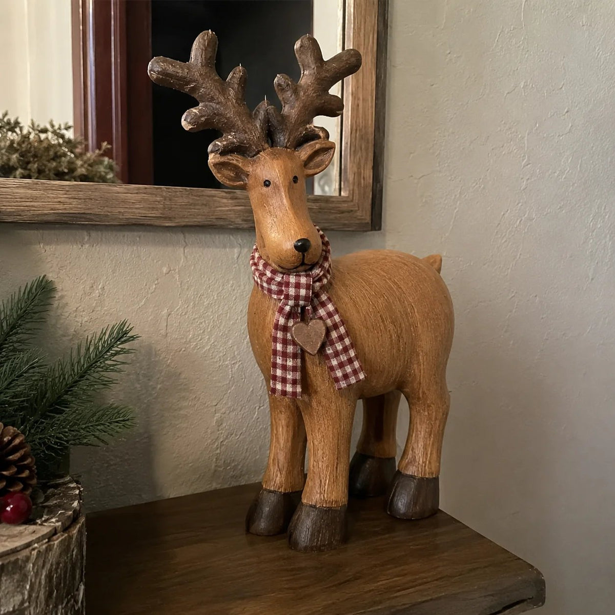 🦌Rustic Farmhouse Reindeer Figurine