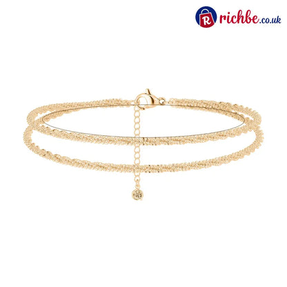 🎉🔥Dainty Layered Anklet For Women - Gold（2PCS）