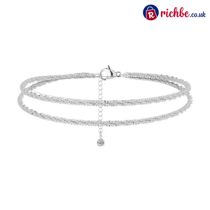 🎉🔥Dainty Layered Anklet For Women - Silver（2PCS）