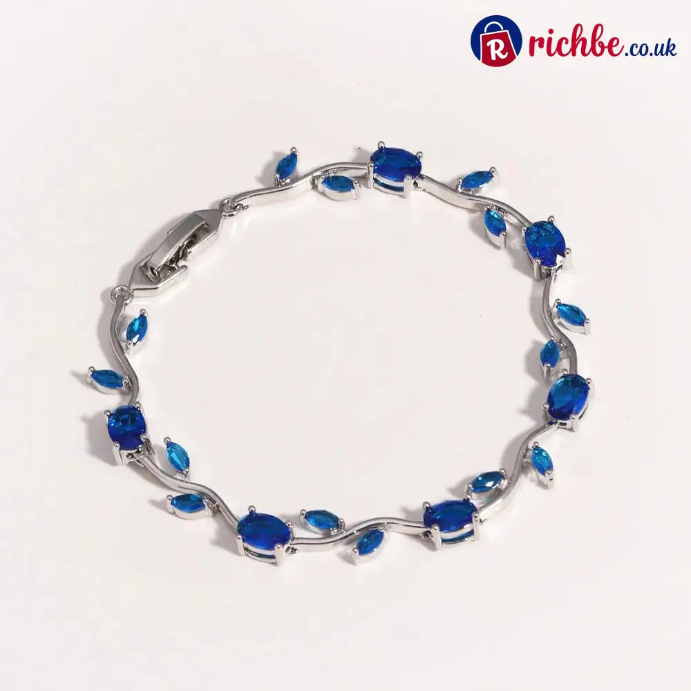 🎁💞Dainty Rose Bracelet - Silver / Blue
