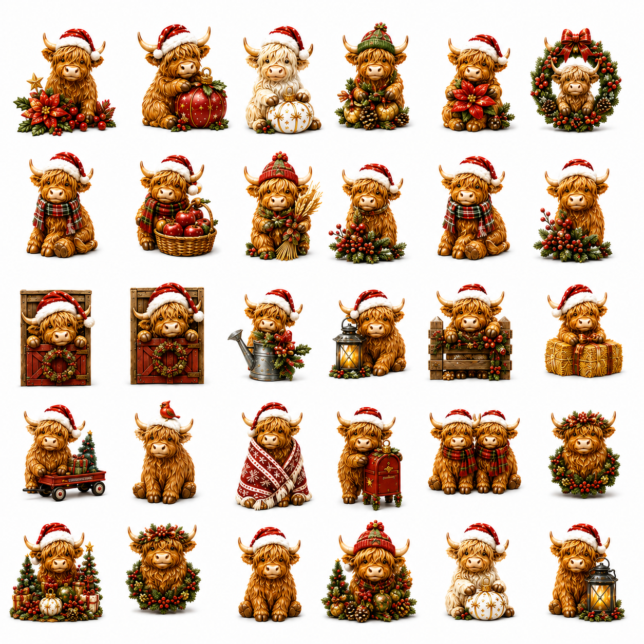 24-Day Highland Cattle Advent Calendar | Collectible Cow Christmas Countdown