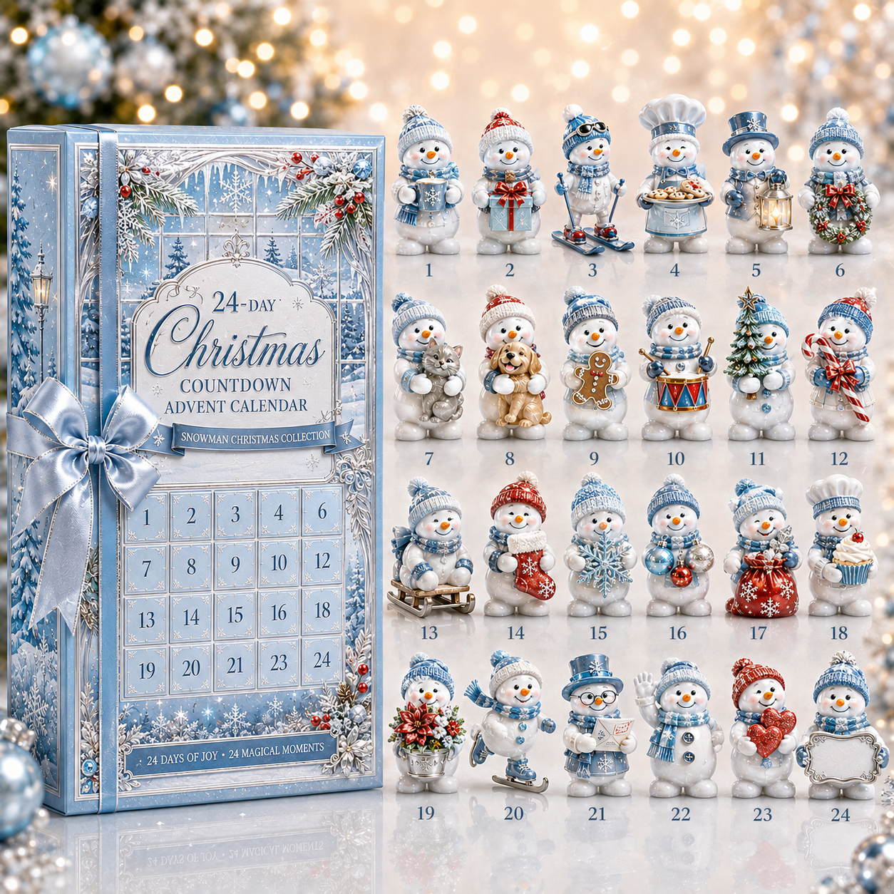 ✨24-Day Christmas Countdown Advent Calendar – Snowman Christmas Series☃️