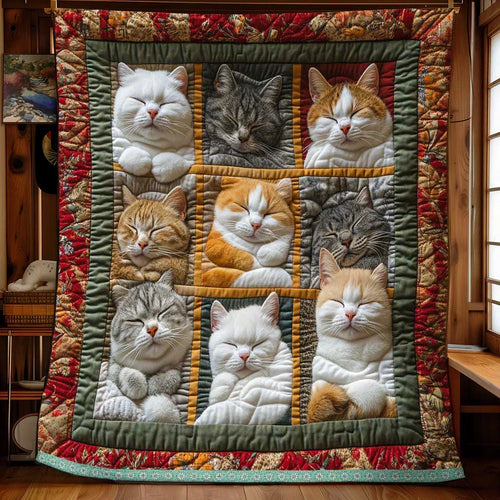 🥰2026 HOT SALE-48% OFF!!🐈Cozy 9‑Panel Sleeping Cats Blanket – Ultra‑Soft Flannel, Reversible Design, Perfect for Sofa, Bed & Travel 🌙✨