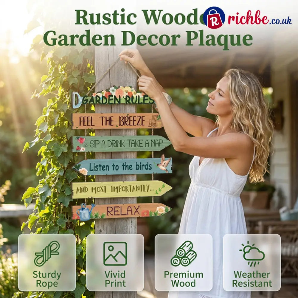🌸 Decorative Wooden Hanging Plaque for Garden Porch & Shed - Hot products
