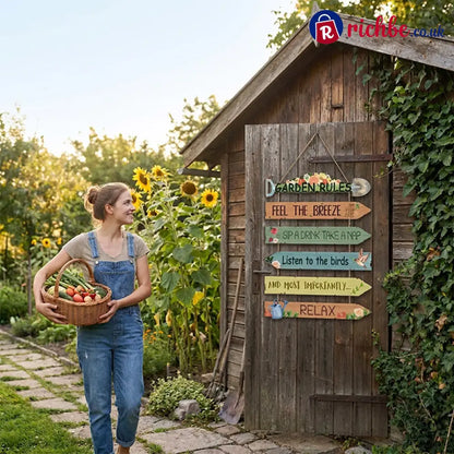 🌸 Decorative Wooden Hanging Plaque for Garden Porch & Shed - Hot products