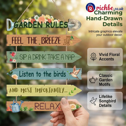 🌸 Decorative Wooden Hanging Plaque for Garden Porch & Shed - Hot products