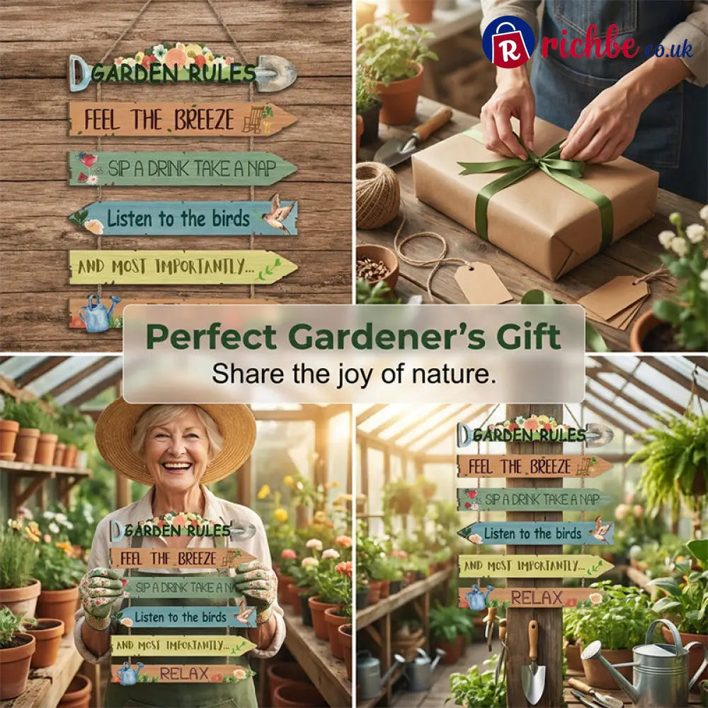 🌸 Decorative Wooden Hanging Plaque for Garden Porch & Shed - Hot products